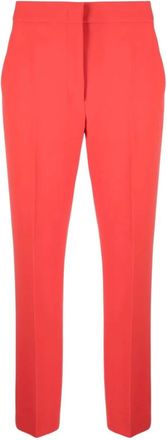 Moschino Pantalone Sigaretta - Dames - Vrijetijds broeken - Rood - M - Leer - Broeken