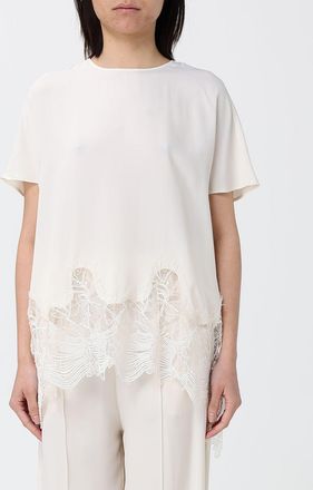 Fabiana Filippi Blusa girocollo Fabiana Filippi in misto seta con inserti in pizzo