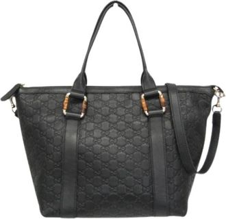Gucci Pre-owned Guccissima 339548 Schoudertote Tas - Dames - Vintage Handtas - Zwart - ONE Size - Leer - Vintage