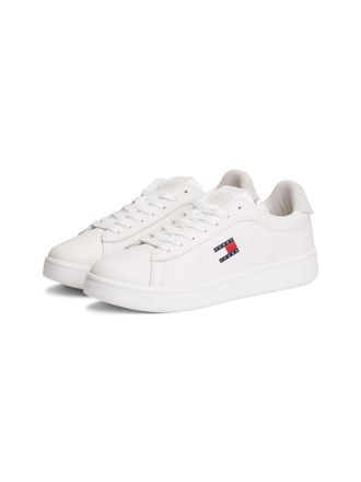 Tommy Jeans Plateausneaker TOMMY JEANS ARCHIVE 98, Damen, Gr. 35, beige (ecru), Nappaleder, Textil, Basic, Schuhe Plateausneaker, Freizeitschuh, Halbschuh, Schn&uuml;r
