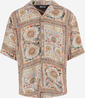 Just Cavalli viscose overhemd met all-over print