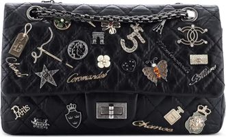 Chanel Lucky Charms Reissue 2.55 Flap Bag Aged gewatteerde kalfsleren 225 schoudertas - Zwart