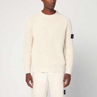 Stone Island Ivory cotton sweater