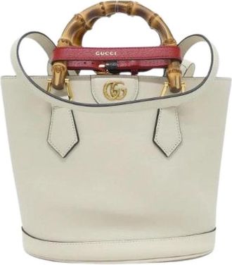 Gucci Pre-owned Diana Lederen Handtas - Dames - Vintage Tas - Beige - ONE Size - Leer - Vintage