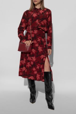 Maison Kitsuné Skirt With Print, Womens, Burgundy