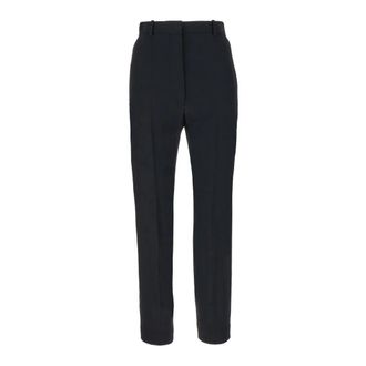 Alexander McQueen Crepe Cigarette Broek - Dames - Slim Fit Broeken - Zwart - L - Leer - Broeken