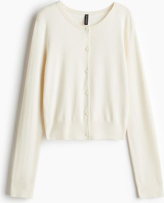 H&M Figurnaher Cardigan - White