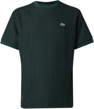 Lacoste T-Shirt Monogram Jacquard - - Tops - Uomo - Verde - XL