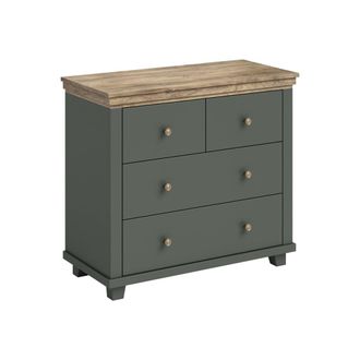 Petits Meubles C&oacute;moda de 4 cajones paneles laminados verde y madera