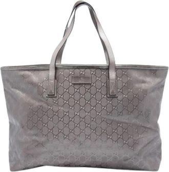 Gucci Pre-owned Vintage Tote Bag - Dames - Vintage Shopper - Grijs - ONE Size - Leer - Vintage