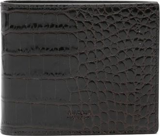 Tom Ford embossed crocodile-print leather wallet - Brown