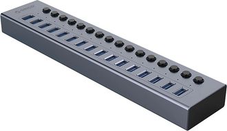 OEM Hub Usb-a 3.0 Orico Bt2u3-16ab De 16 Puertos Con Interruptores - Gris