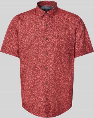 Lerros Regular Fit Freizeithemd mit Label-Stitching in Rot, Größe S