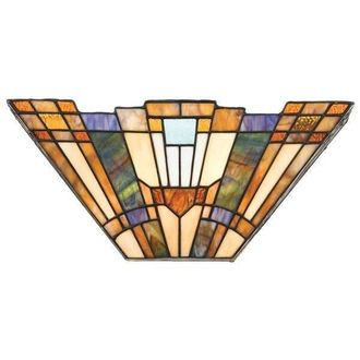 Netlighting Inglenook 2 Light Tiffany Uplighters Tiffany glass E14