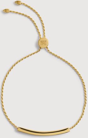 Monica Vinader Gold MV Linear Pav&eacute; Diamond Friendship Bracelet Lab Grown Diamond