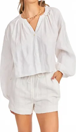 Sadie & Sage Radiate Volume Blouse In White