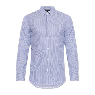 Emporio Armani Formal Shirts, male, Blue, Size: 2XL Striped Pattern Shirt