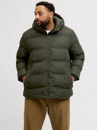 Jack & Jones Plus Size Steppjacke JJESOHO PUFFER HOOD SN PLS, Herren, Gr. 4XL, rosin, Web, Obermaterial: 100% Polyester, JACK & JONES PLUSSIZE, unifarben, regular fit, hoch 