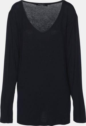 Marina Rinaldi Marina Sport By Marina Rinaldi Navy Blue Jersey V Neck Full Sleeve T-Shirt