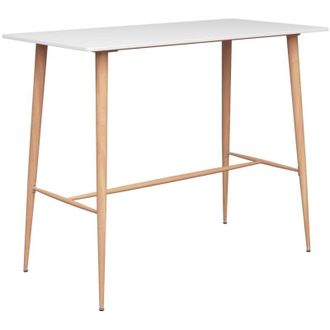 vidaXL Mesa Alta Y Taburetes De Bar 7 Piezas Blanco Y Gris Vidaxl