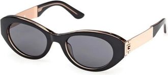Guess Ovale Zonnebril - Dames - Zonnebrillen - Zwart - 52 MM - Accessoires