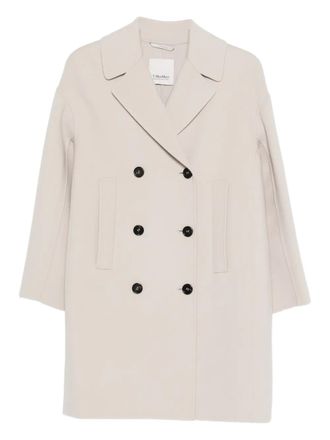 Max Mara double-breasted coat - women - Virgin Wool/Silk - 40 - Neutrals