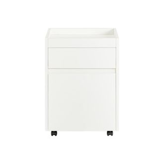 SoBuy Archivador de oficina casa con 2 cajones madera blanco