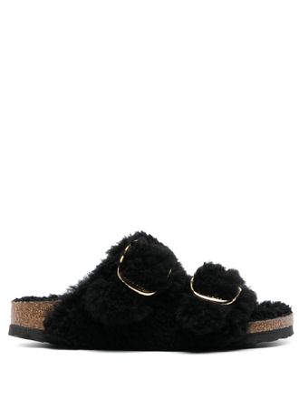 Birkenstock Arizona Big Fibbia Shearling Gold nero, pelliccia