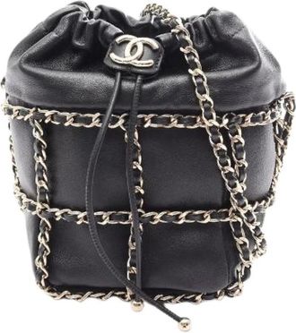 Chanel Bolso de hombro Pre-owned Coco Mark de piel de cordero - Pre-owned - Mujer - Negro - ONE SIZE