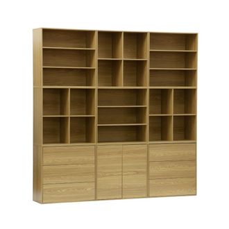 Sweeek Kit estanter&iacute;a o biblioteca modular decorativa madera con 9 elementos