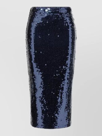 Rotate sequin pencil skirt featuring back slit