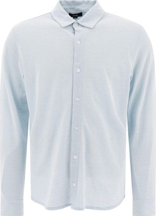 Vince Cotton Pique Shirt Shirts Light Blue-Uomo