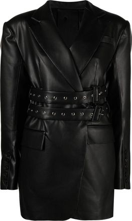 Rokh side tie-fastening blazer - women - Viscose/Polyurethane/Viscose/Polyester - 34 - Black