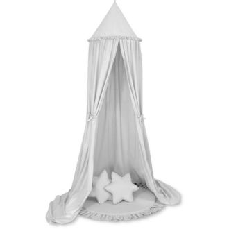 OEM Conjunto: Dosel Colgante Para Habitaci&oacute;n Infantil, Alfombra Con Volante, Almohadas - Gris