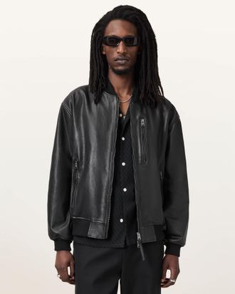 AllSaints Kino Oversized Leather Bomber