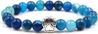 Generic Bracelets for Women Dog Foot Print Beaded Bracelet Elasticity Bangle for Women Men Jewelry,Blue Durability and Professional