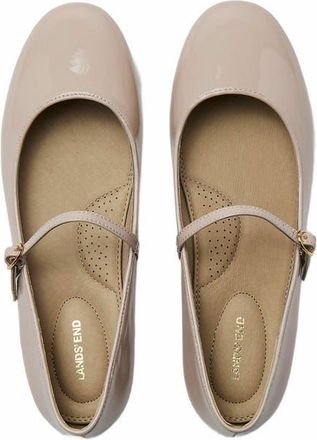 Lands End Classic Leather Mary Jane Flats in Faint Blush at Nordstrom, Size 6.5