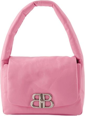 Balenciaga Womens Monaco Sling S Shoulder Bag Pink Calfskin