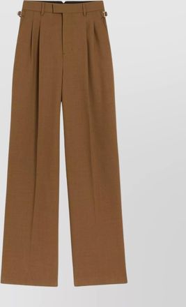 Ami virgin wool high-rise pleated wide-leg trousers