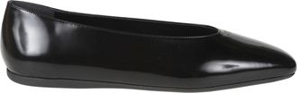 Prada Schoenen, Dames, Zwart, 37 1/2 EU, Leer, Geleerde Leren Ballerinas