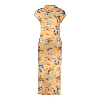 Desigual Kleedjes, Dames, Oranje, XS, Martha Lange Patroon Jurk