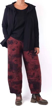 Grizas Printed Cotton Terry Pants In Red