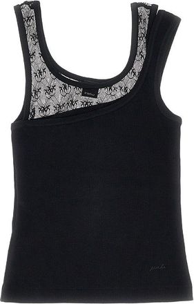 Pinko Ribbed jersey and Love Birds lace tank top Woman M