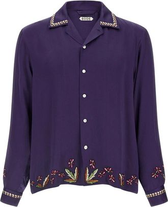 Bode Heren, Overhemden, Paars, Maat: 2XL Zijde