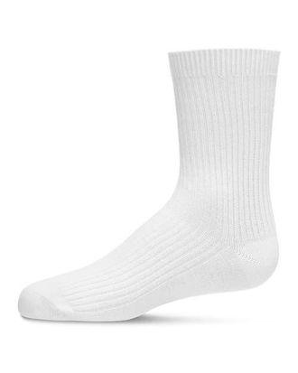 MeMoi Ribbed Rich Crew Socks in White at Nordstrom, Size 6-12M