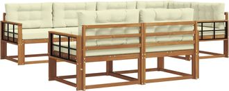 vidaXL Conjunto De Sof&aacute;s De Exterior 8 Uds. Natural Y Crema Vidaxl