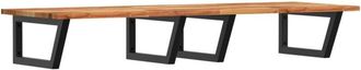 vidaXL Basin Shelf Wall Mounted Steel and Solid Wood Acacia Vidaxl