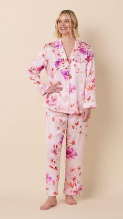The Cats Pajamas Silk Pajama Set in Morning In Savannah at Nordstrom, Size X-Small