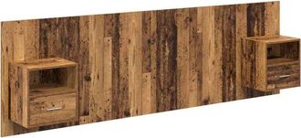 vidaXL Cabecero Con Mueble Con Caj&oacute;n 3 Pcs Madera Envejecida Vidaxl