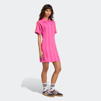adidas Shirtkleid ADIDAS ORIGINALS INSPIRED GRAPHIC, Damen, Gr. XXL, N-Gr, pink (semi lucid fuchsia), Obermaterial: 86% Polyester, 14% Elasthan, Kleider Shir